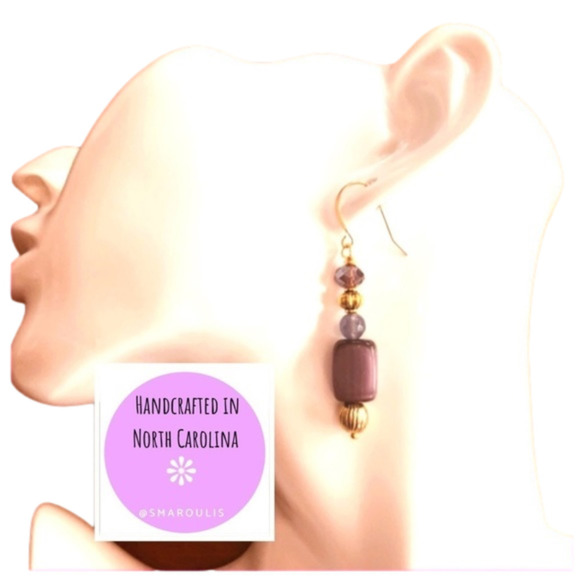 Sterling Silver Earrings w 14k Gold Vermeil Handmade in NC - Picture 2 of 8